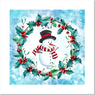 Cute snowman Posters and Art